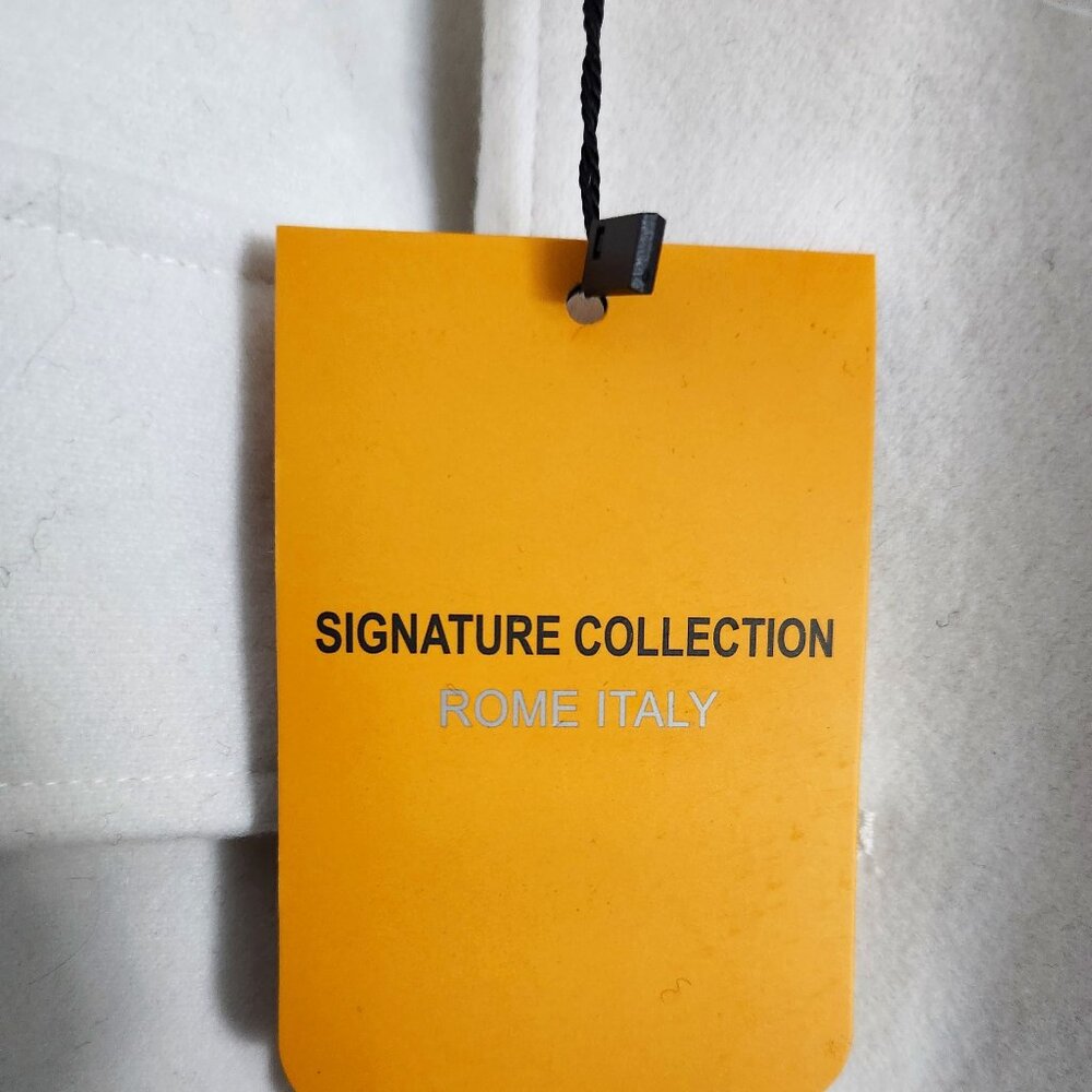 White pea coat w/ detachable faux fur collar